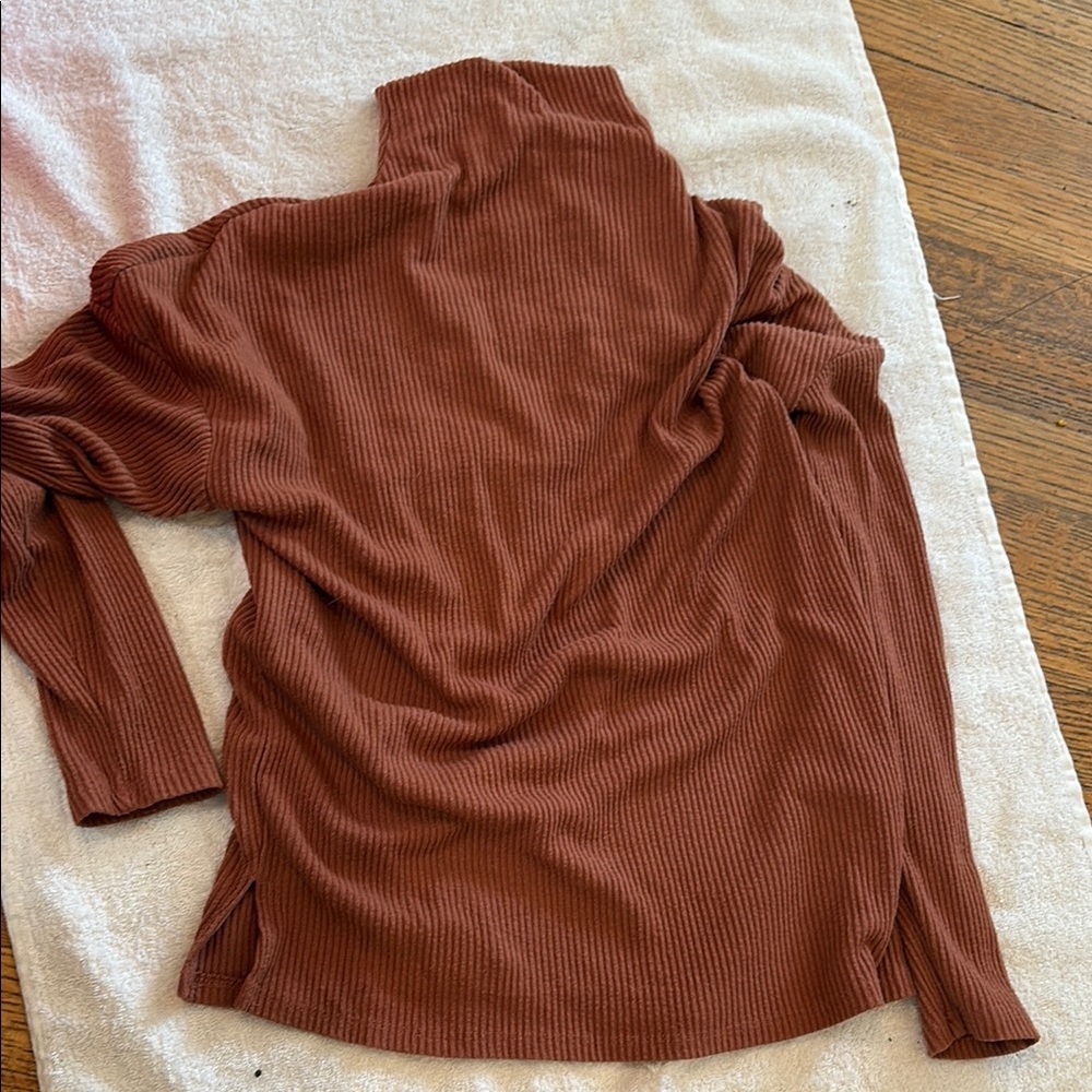 A New Day Ribbed Knit Top in Rust